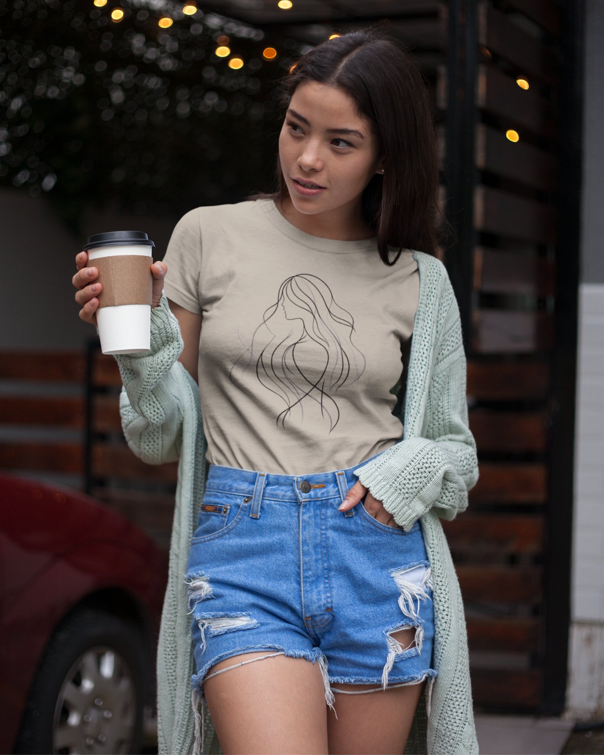 Women's Line Art Relaxed T-Shirt