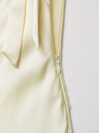 Women’s Satin Bowknot V-Neck Maxi Dress