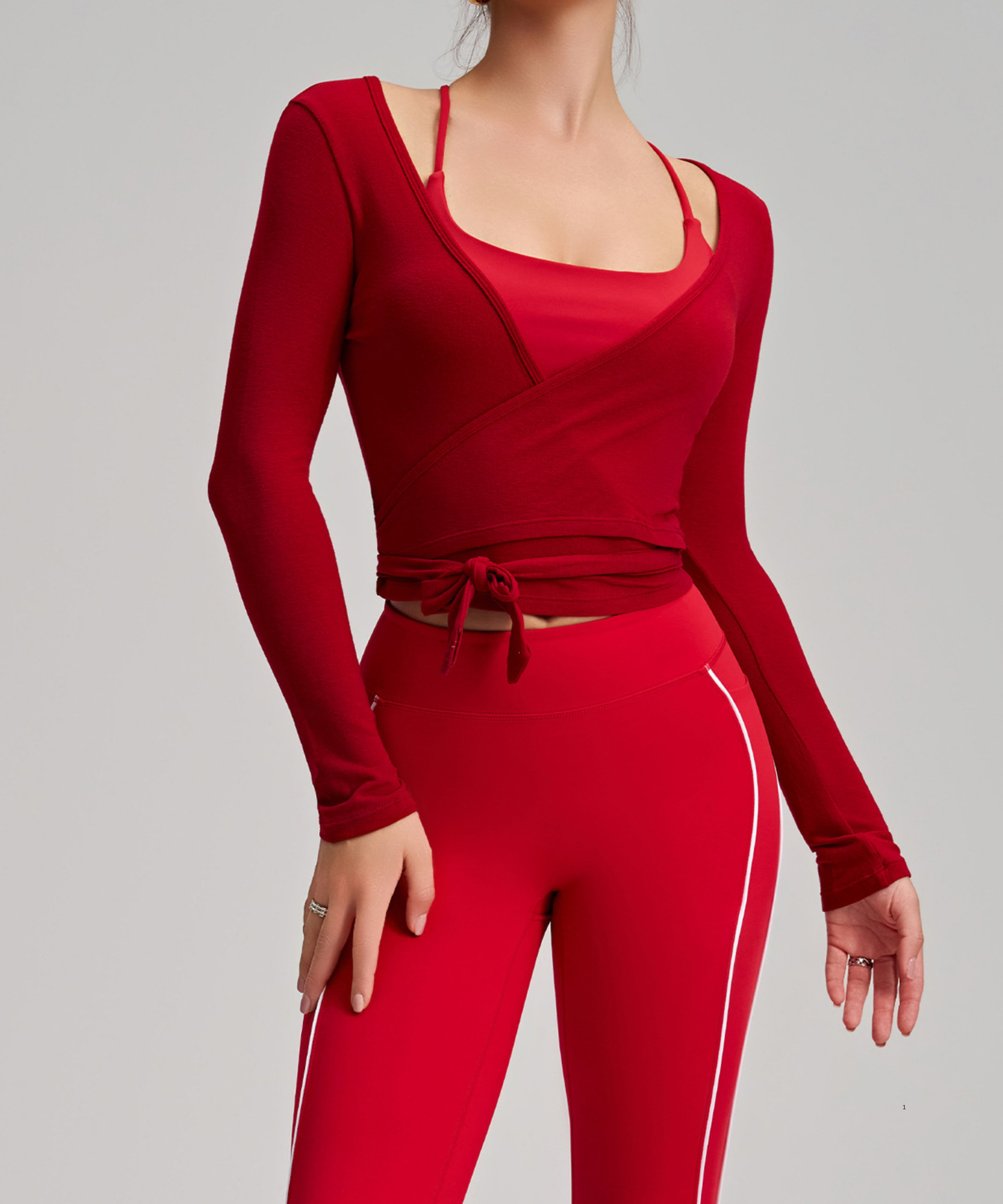Women’s Wrap Top - Slim Fit, Long Sleeve