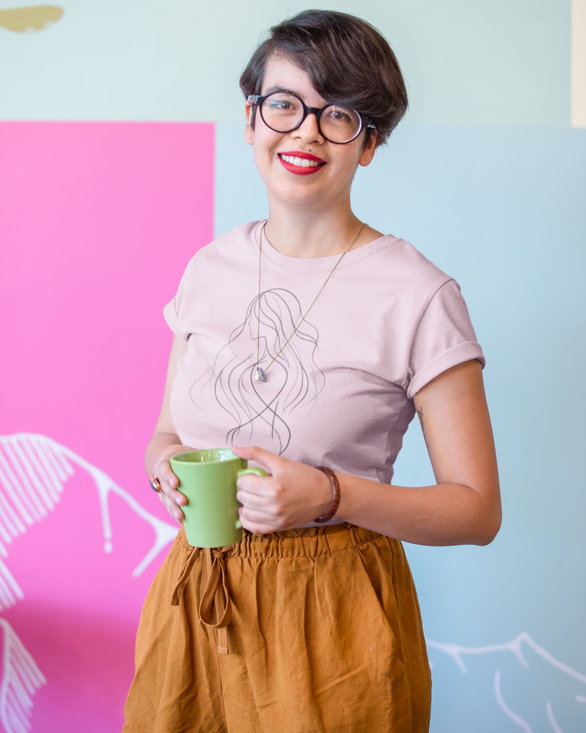 Women's Line Art Relaxed T-Shirt