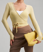 Women’s Wrap Top - Slim Fit, Long Sleeve