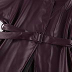 Women's Faux Leather Coat - Burgundy (dark red wine tone)