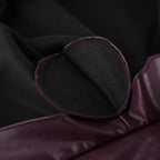Women's Faux Leather Coat - Burgundy (dark red wine tone)