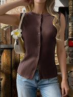 Women’s Sleeveless Button Vest Jacket