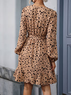 Women’s Animal Print Belted A-Line Mini Dress