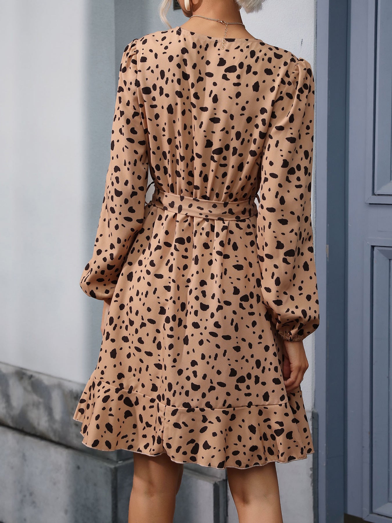 Women’s Animal Print Belted A-Line Mini Dress