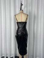 Women’s Faux Leather Bodycon Midi Dress