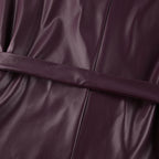 Women's Faux Leather Coat - Burgundy (dark red wine tone)