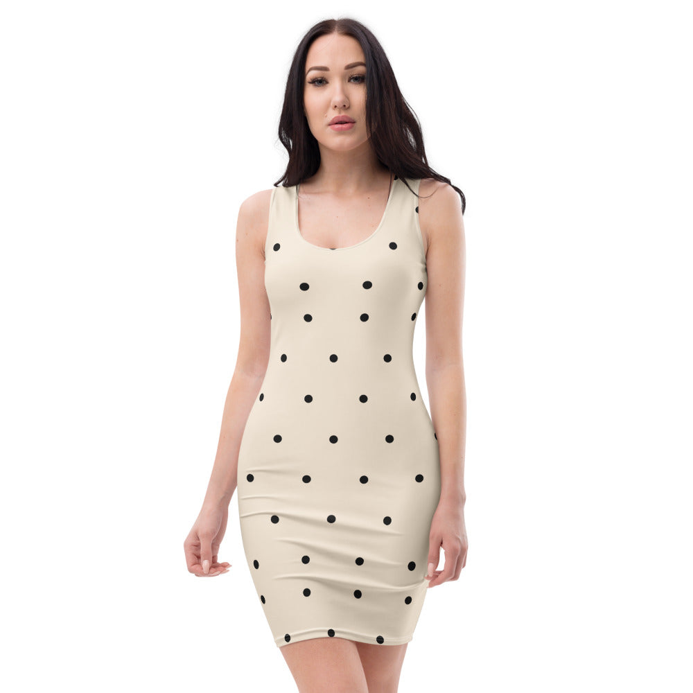 Women’s Cotton Bodycon Dress – Polka Dots