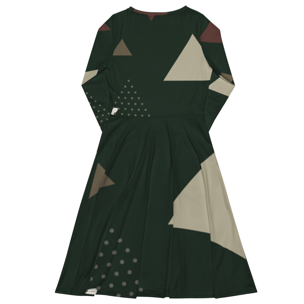 Women's midi dress - Midnight Forest Abstract Pattern