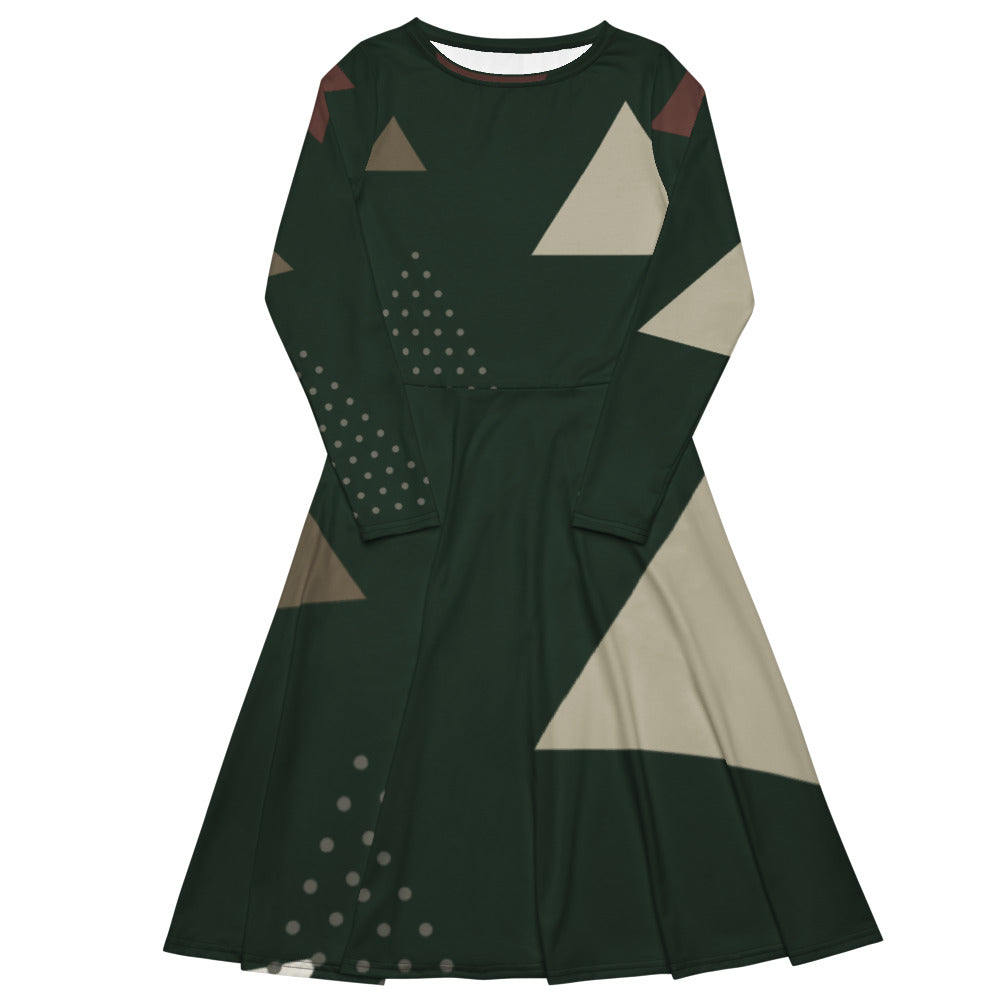 Women's midi dress - Midnight Forest Abstract Pattern