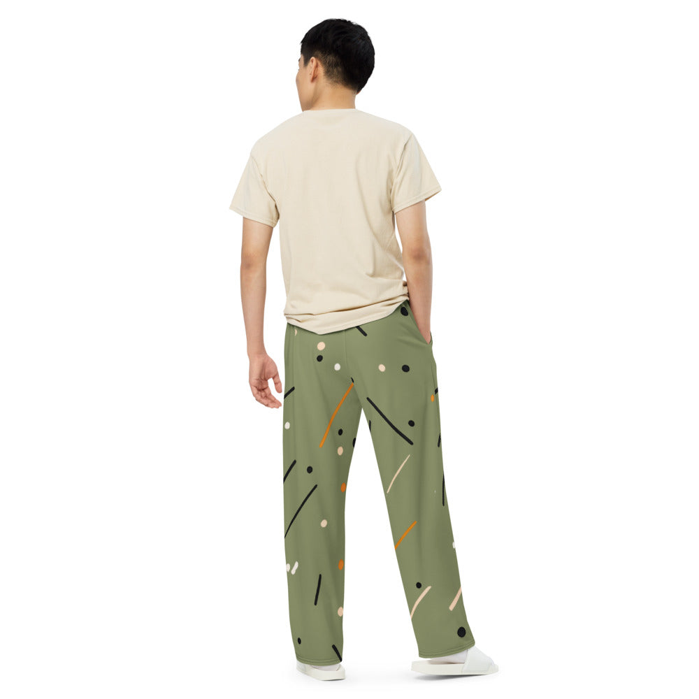 Unisex wide-leg pants - Modern Abstract Pattern