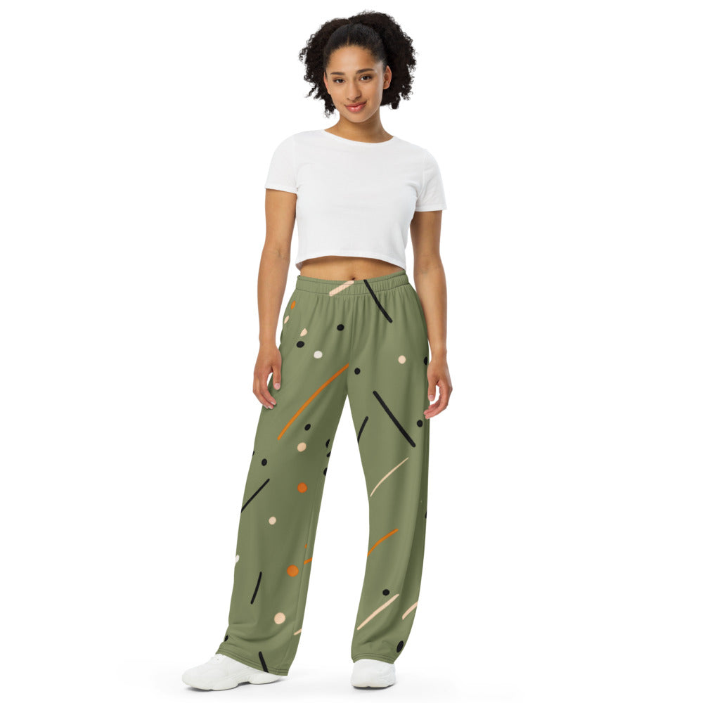 Unisex wide-leg pants - Modern Abstract Pattern