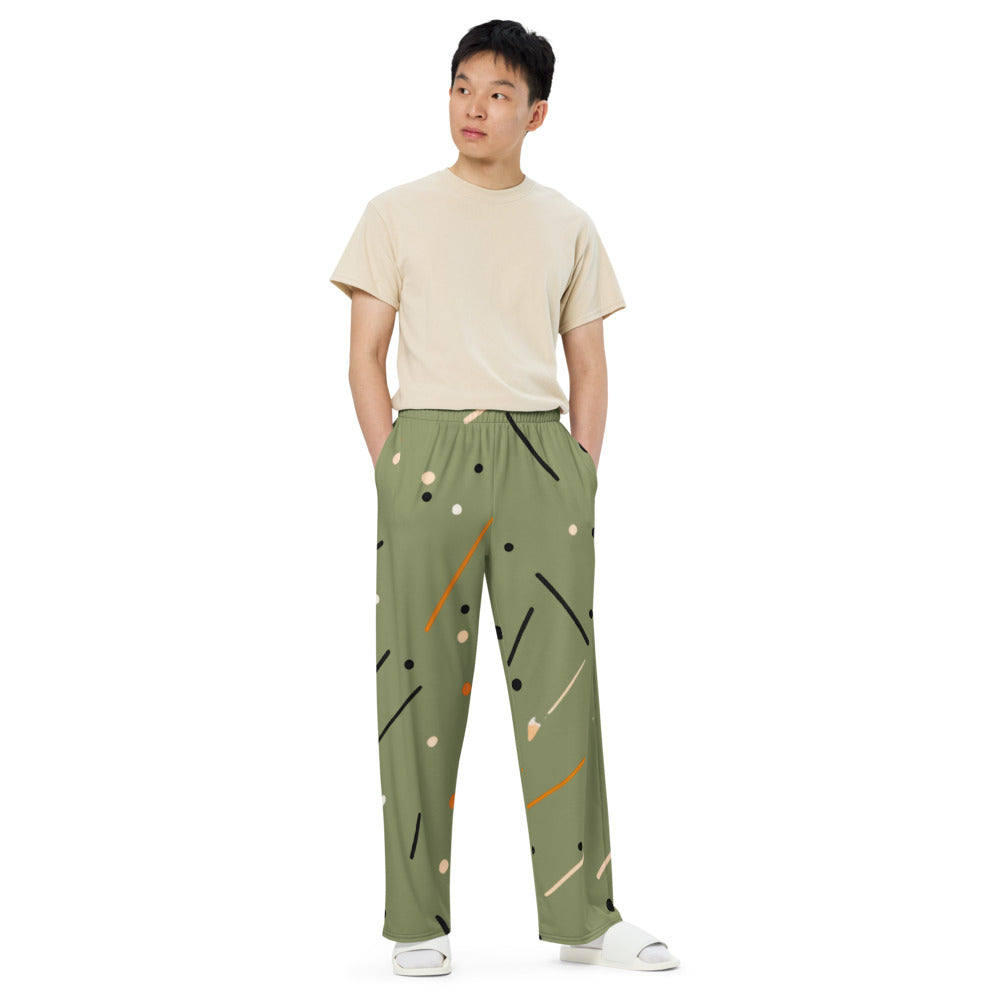 Unisex wide-leg pants - Modern Abstract Pattern