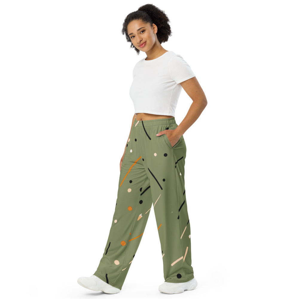 Unisex wide-leg pants - Modern Abstract Pattern
