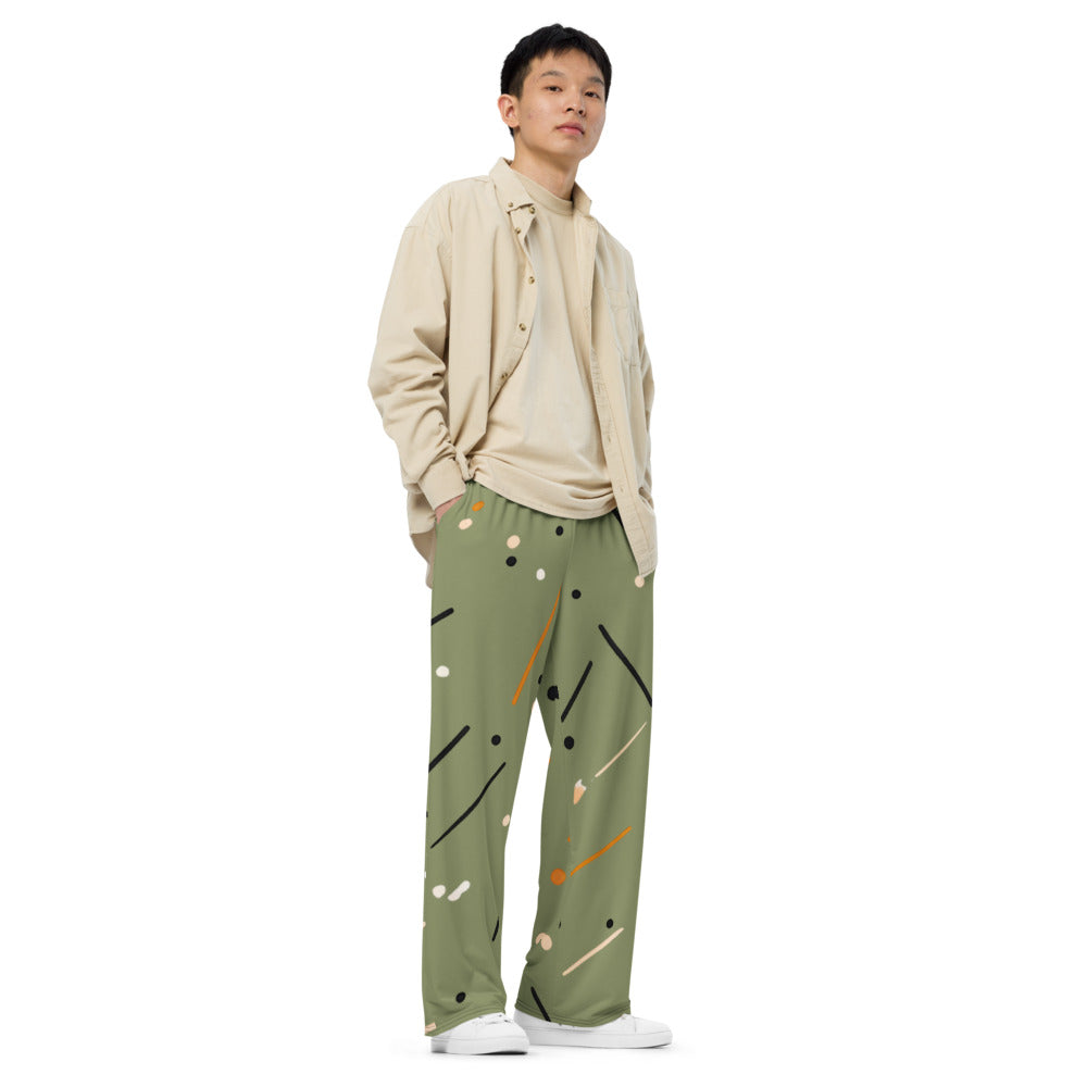 Unisex wide-leg pants - Modern Abstract Pattern