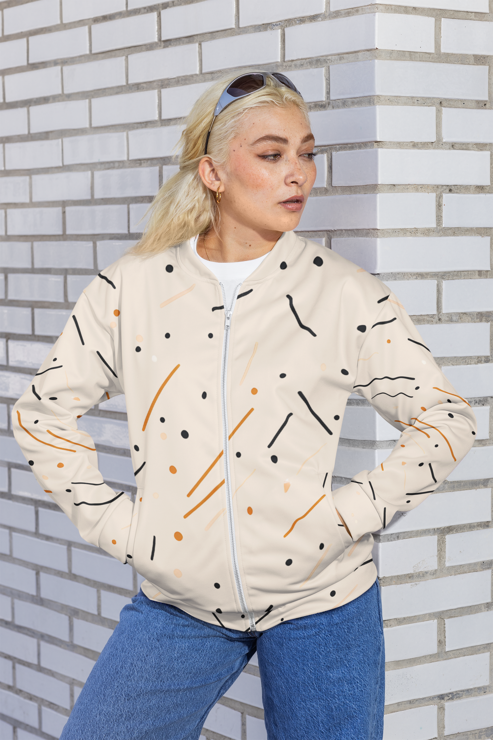 Unisex Bomber Jacket - Modern Abstract Pattern