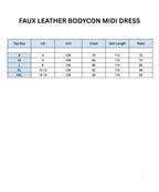 Women’s Faux Leather Bodycon Midi Dress
