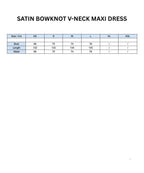 Women’s Satin Bowknot V-Neck Maxi Dress