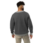 Unisex Grey Dual-Tone V-Neck Jacquard Knit Cardigan