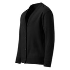 Unisex Onyx Black V-Neck Jacquard Knit Cardigan