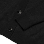 Unisex Onyx Black V-Neck Jacquard Knit Cardigan
