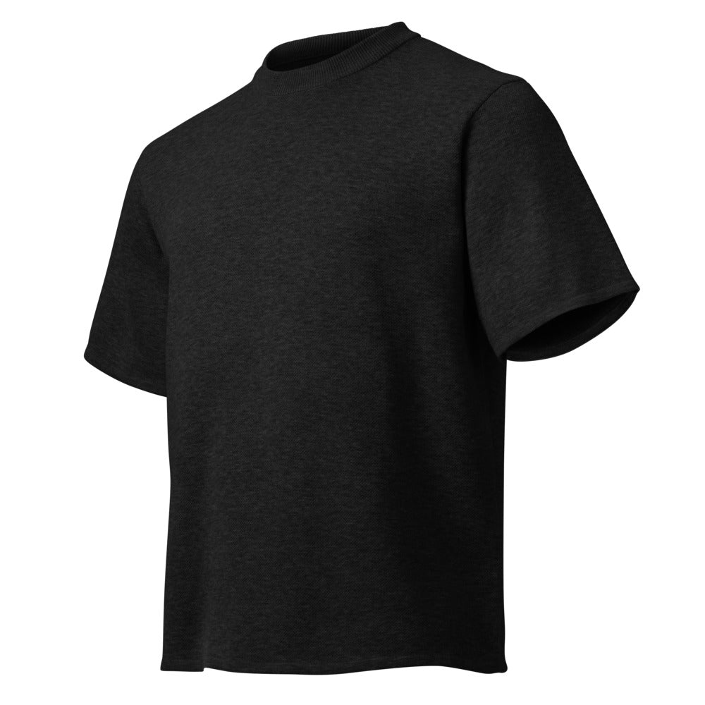 Unisex Onyx Black Jacquard Knitted Classic Tee