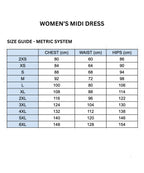 Women's Abstract Print Long Sleeve Midi Dress