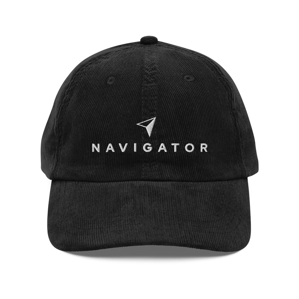 Unisex Vintage Corduroy Cap – Navigator Embroidered