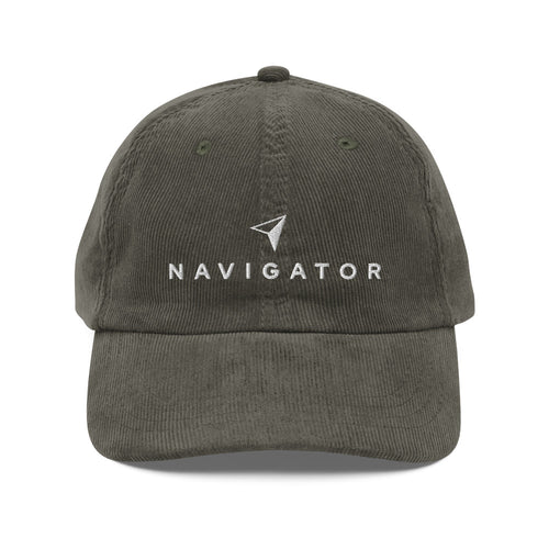 Unisex Vintage Corduroy Cap – Navigator Embroidered